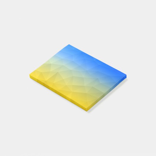 Gelbblaues geometrisches Muster Post-it Klebezettel (angewinkelt)