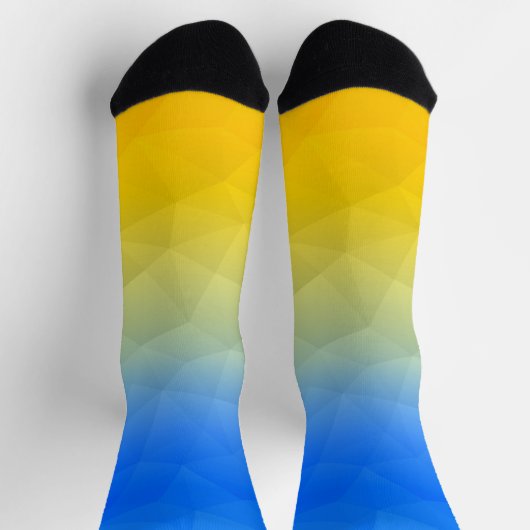 Gelbblaues geometrisches Muster Socken (Oben)