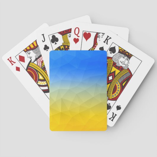 Gelbblaues geometrisches Muster Spielkarten (Rückseite)