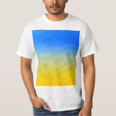 Gelbblaues geometrisches Muster T-Shirt (Vorderseite)