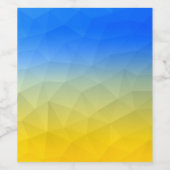 Gelbblaues geometrisches Muster Weinetikett (Einzelnes Label)