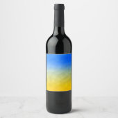 Gelbblaues geometrisches Muster Weinetikett (Vorderseite)