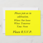 Gelbbleiches Rainbow-Set Einladung (Rückseite)