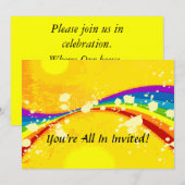 Gelbbleiches Rainbow-Set Einladung (Vorne/Hinten)