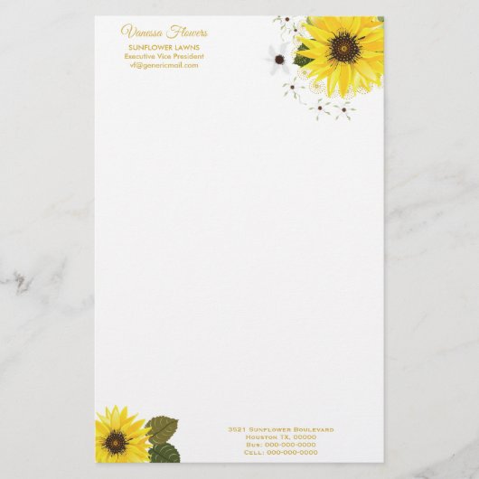Gelbblume Briefpapier (Vorderseite)