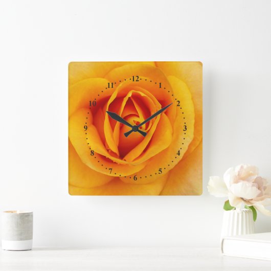 Gelbblüte Quadratische Wanduhr (Zuhause)