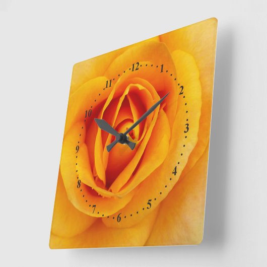 Gelbblüte Quadratische Wanduhr (Winkel)