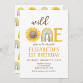 Gelbblüte Wild 1. Geburtstag Einladung (Vorne/Hinten)