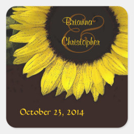 Gelbblütenaufkleber Quadratischer Aufkleber