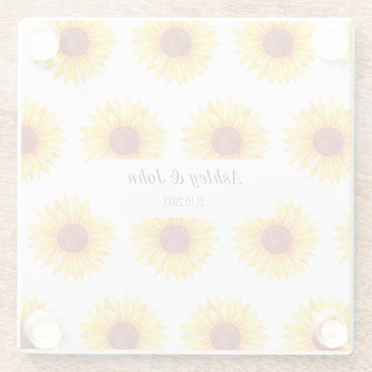 Gelbblütenblume Glasuntersetzer (Rückseite)