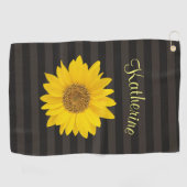 Gelbblütenblume Individuelle Name gestreift Golfhandtuch (Horizontal)