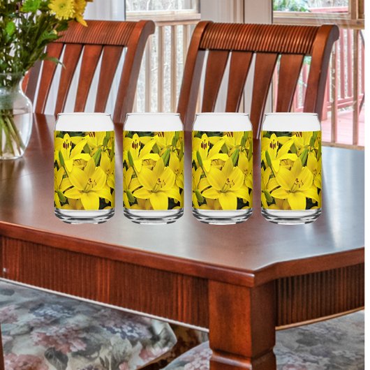 Gelbblütenblüte Dosenglas