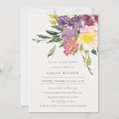 Gelbblütendusche Burgundy Bloral Baby Dusche laden Dankeskarte (Vorderseite)