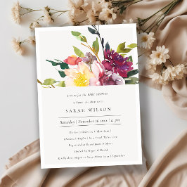 Gelbblütendusche Burgundy Bloral Baby Dusche laden Dankeskarte