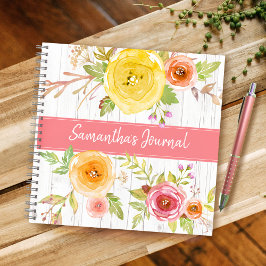 Gelbblütenfarbenes rustikales Holz mit eigenem Qua Notizblock