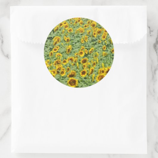 Gelbblütenfeld Runder Aufkleber (Tasche)