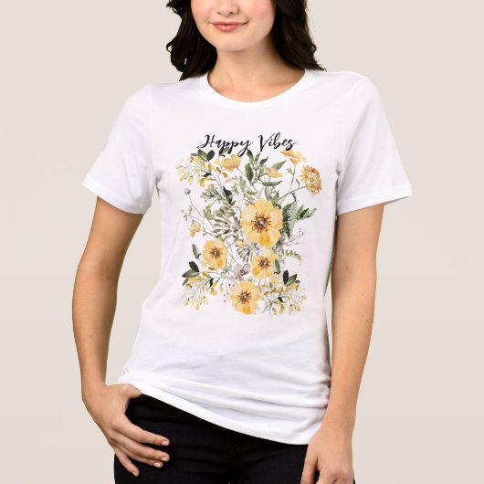 Gelbblütengarten botanischer Liebhaber Tri-Blend Shirt (Vorderseite)