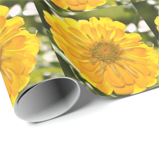 Gelbblütengelbe Blume Geschenkpapier (Rolleneckpunkt)