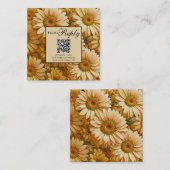 Gelbblütengelbe Gänseblümchen qr-Code Begleitkarte (Vorne/Hinten)