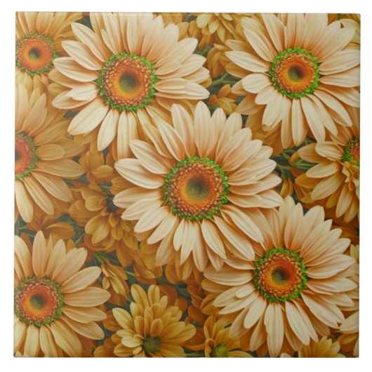 Gelbblütengelbe Gelbblütenblume Fliese (Vorderseite)