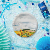 Gelbblütengelbe Rustikale Hochzeitsplatte Pappteller (Party)