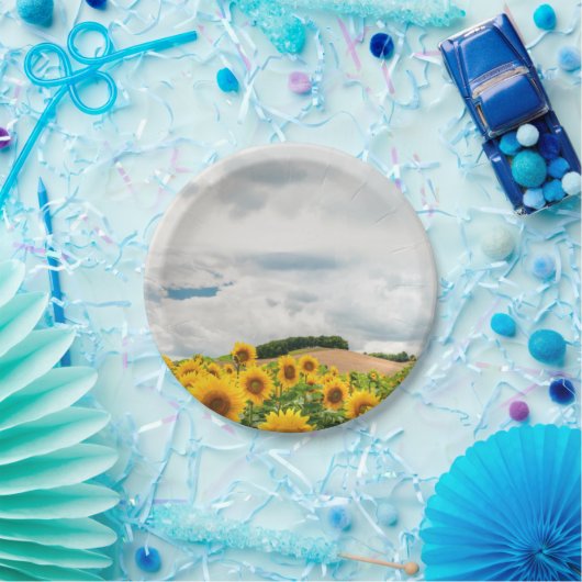 Gelbblütengelbe Rustikale Hochzeitsplatte Pappteller (Party)