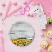 Gelbblütengelbe Rustikale Hochzeitsplatte Pappteller (Party)