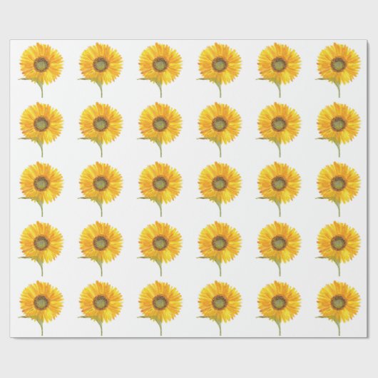 Gelbblütengelbe Wasserfarbe Sommer Rustikal Geschenkpapier (Flach)