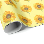 Gelbblütengelbe Wasserfarbe Sommer Rustikal Geschenkpapier (Rolleneckpunkt)