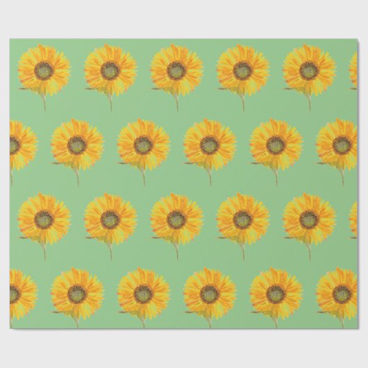 Gelbblütengelbe Wasserfarbe Sommer Rustikal Geschenkpapier (Flach)