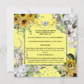 Gelbblütengelbes Land schabby Sommer Glitzer Einladung (Rückseite)