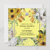 Gelbblütengelbes Land schabby Sommer Glitzer Einladung (Vorderseite)