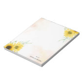 Gelbblütenmonogramm Minimalistisch Notizblock (Rotiert)