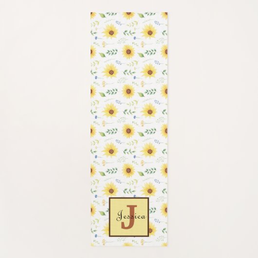 Gelbblütenmonogramm Yogamatte (Vorderseite)
