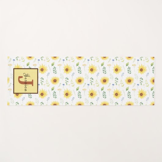 Gelbblütenmonogramm Yogamatte (Vorderseite (Horizontal))