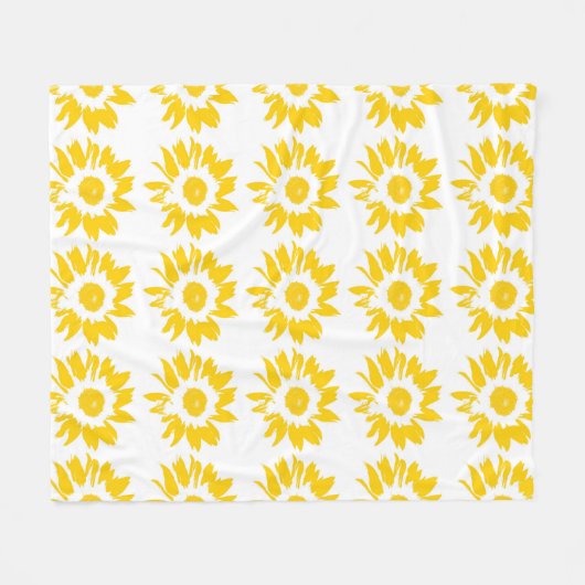 Gelbblütenmuster Fleecedecke (Vorderseite (Horizontal))