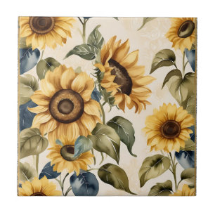 Gelbblütenmuster Fliese