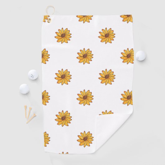 Gelbblütenmuster Golfhandtuch (Insitu)