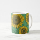 Gelbblütenmuster Kaffeetasse (VorderseiteRechts)