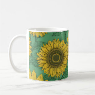 Gelbblütenmuster Kaffeetasse