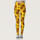 Gelbblütenmuster Leggings (Vorderseite)