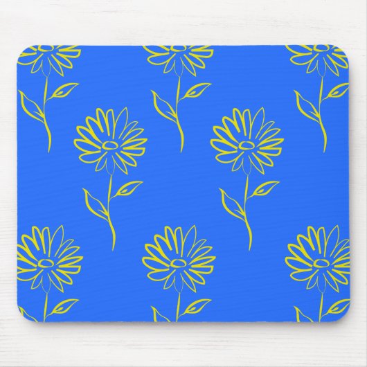 Gelbblütenmuster Mousepad (Vorne)