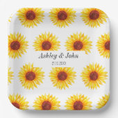 Gelbblütenmuster Pappteller (Vorderseite)