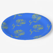 Gelbblütenmuster  pappteller (Schrägansicht)