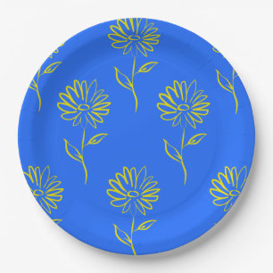 Gelbblütenmuster pappteller