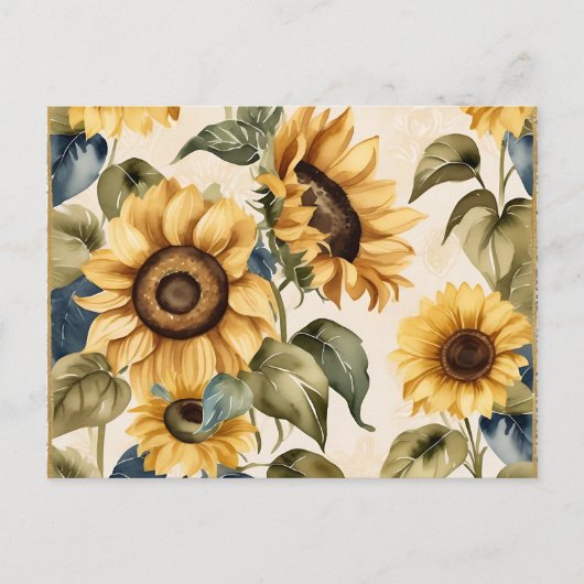 Gelbblütenmuster Postkarte (Vorderseite)