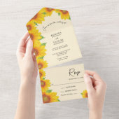 Gelbblütenorange Alles in einer Hochzeitsreise All In One Einladung (Abreißen)