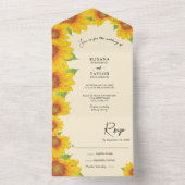 Gelbblütenorange Alles in einer Hochzeitsreise All In One Einladung (Innen Boden)