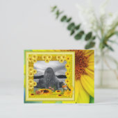 Gelbblütenrahmen für das Foto Postkarte (Stehend Vorderseite)