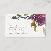 Gelbblütenschneegewächse Burgund Wasserfarbenflora Visitenkarte (Rückseite)